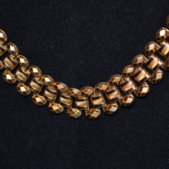 Vintage Gold Plated Art Deco Choker (15-inch) Necklace - Picture 5 of 7